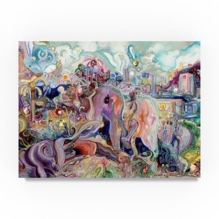 Josh Byer 'Walking With Elephants' Canvas Art,24x32